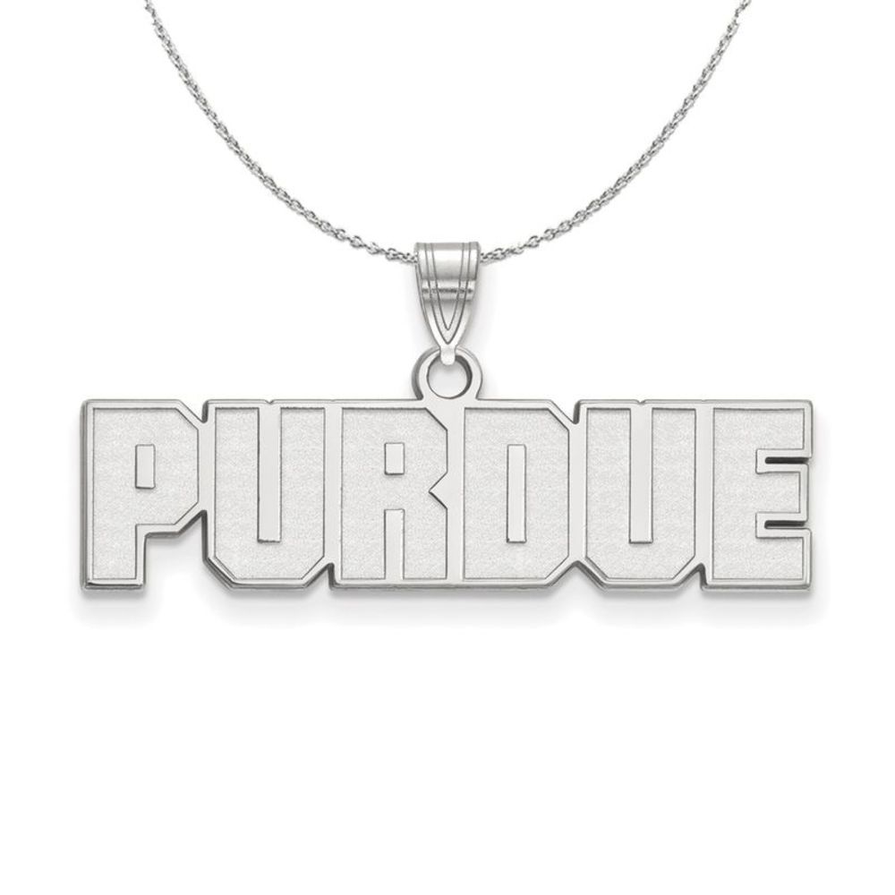 Sterling Silver Purdue Small Script Necklace - 16 Inch